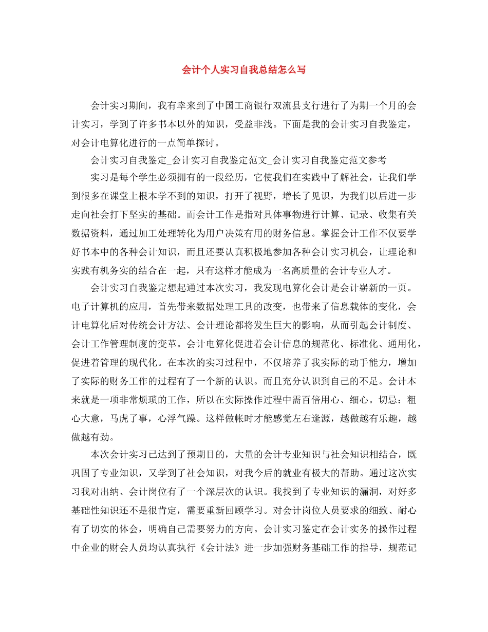 会计个人实习自我总结怎么写 _第1页