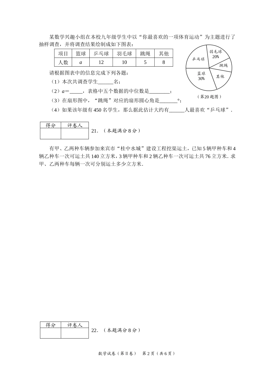 2012年中考数学试题第2卷_第2页