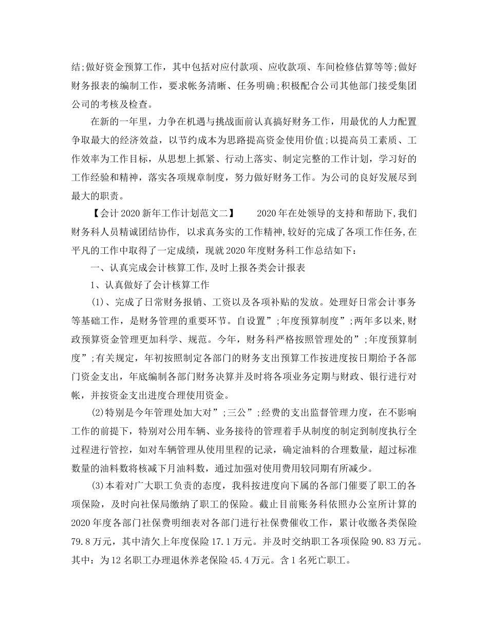 会计2020新年工作计划范文 _第2页
