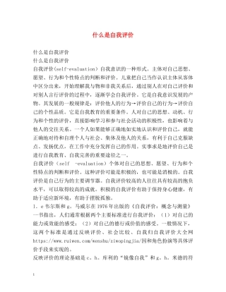 什么是自我评价 