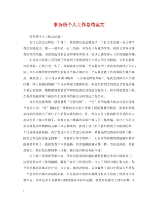 事务所个人工作总结范文 