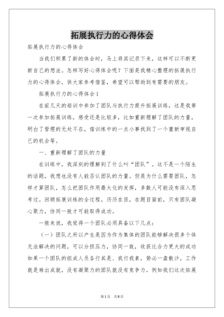 拓展执行力的体会心得