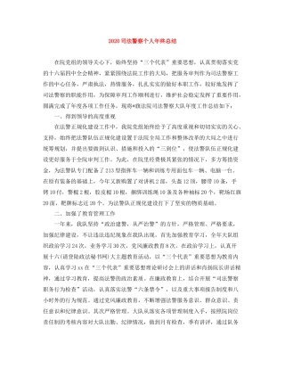 司法警察个人年终总结