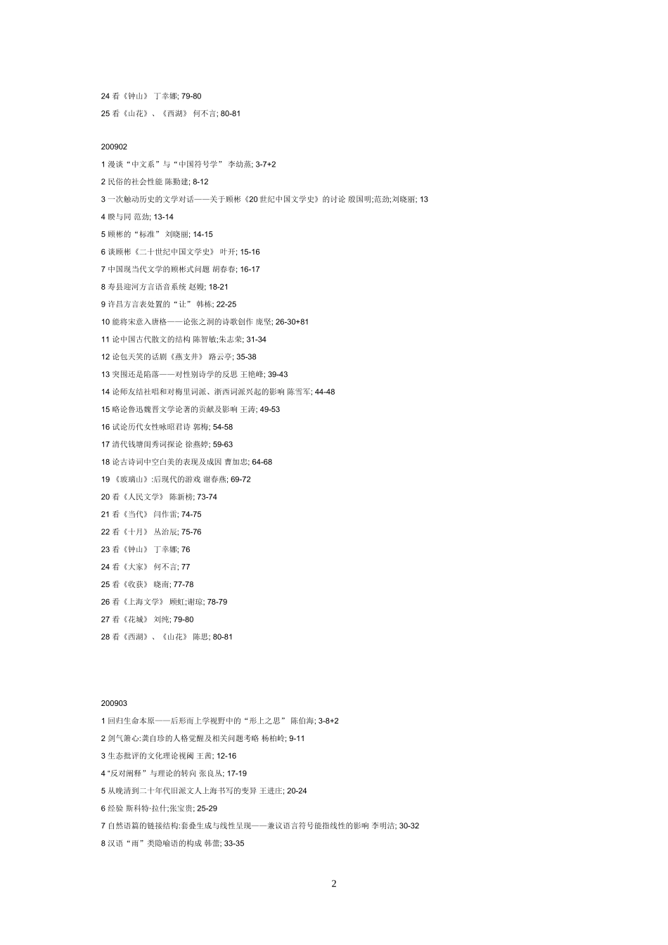 《现代中文学刊》2009—2012年目录20130930_第2页