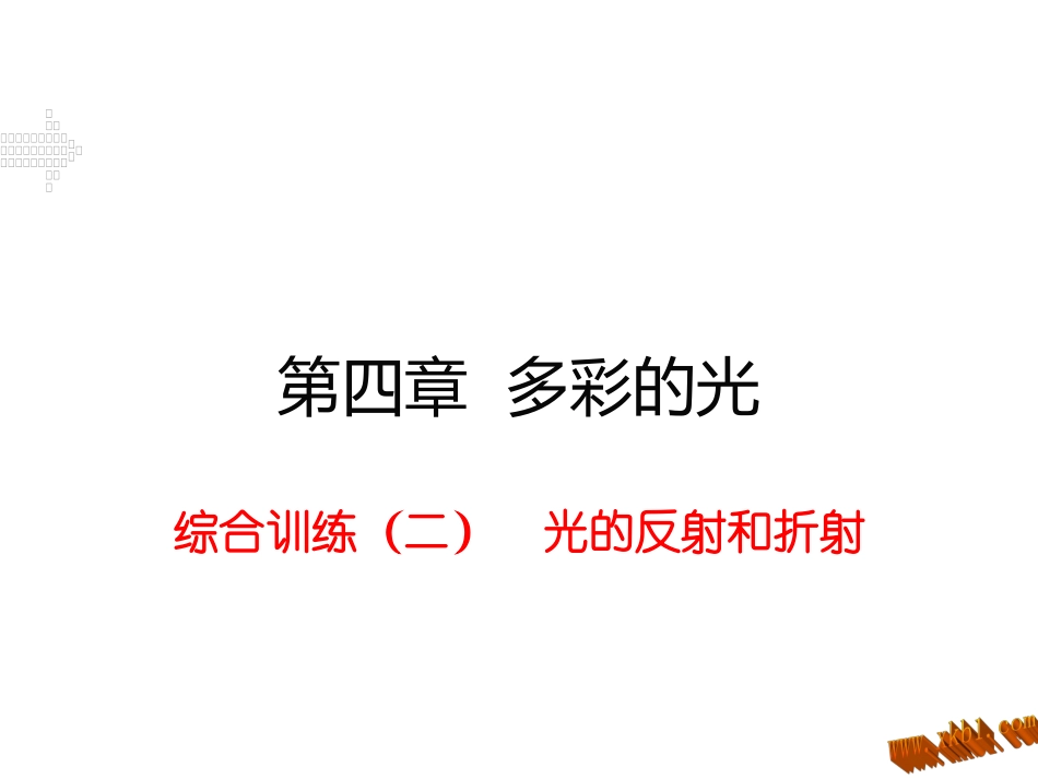 综合训练（二）光的反射和折射_第1页