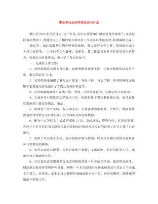 事业单位出纳年终总结与计划 