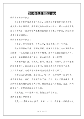 我的自画像小学作文