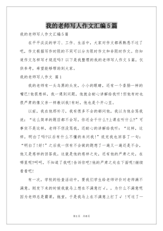 我的老师写人作文汇编5篇