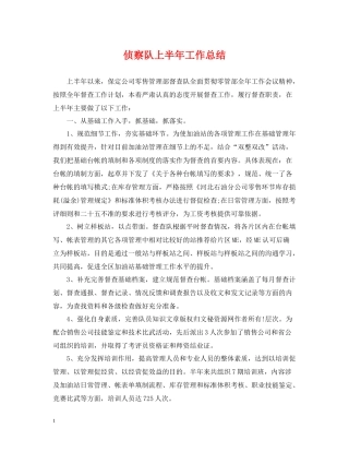 侦察队上半年工作总结