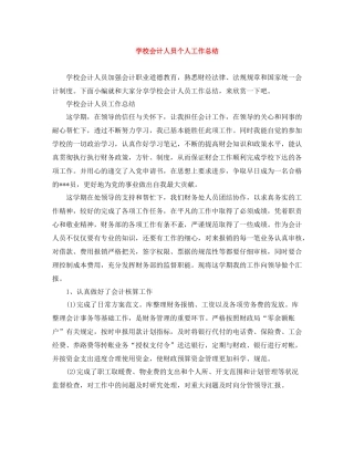 学校会计人员个人工作总结