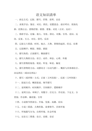 语文知识清单