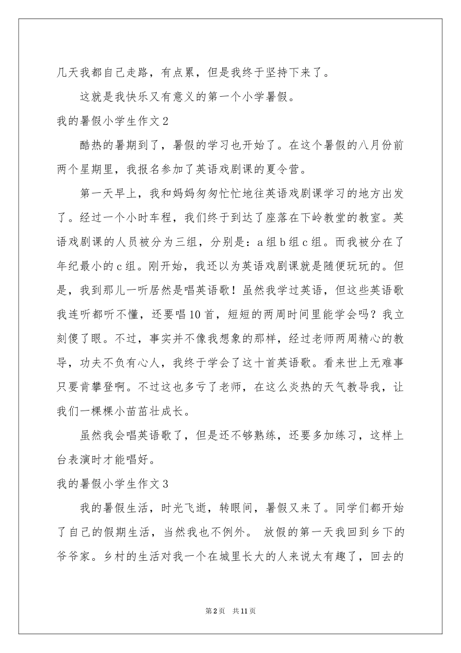 我的暑假小学生作文_第2页