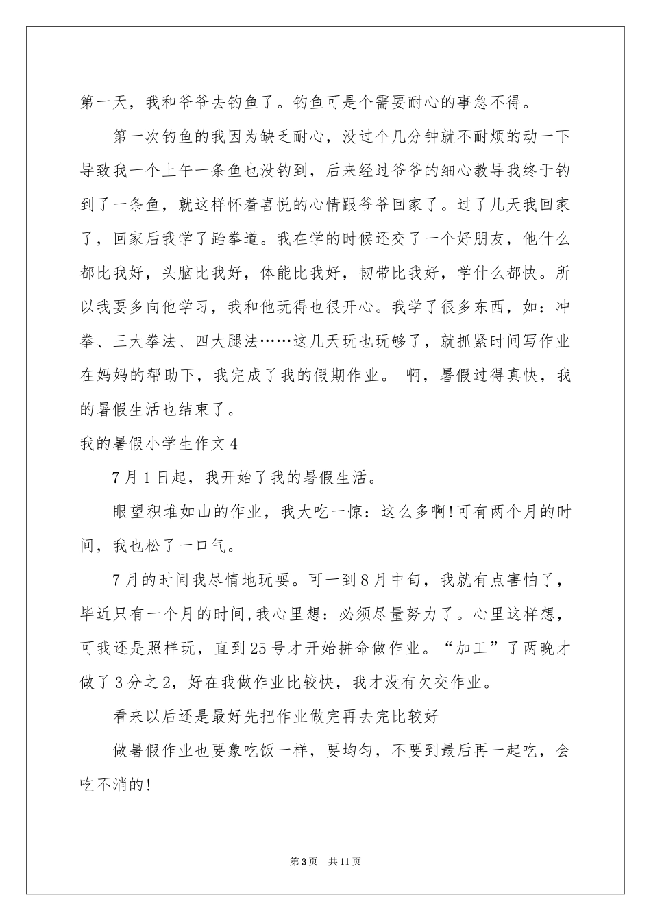 我的暑假小学生作文_第3页
