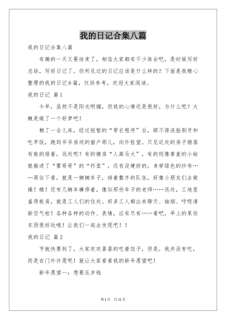 我的日记合集八篇