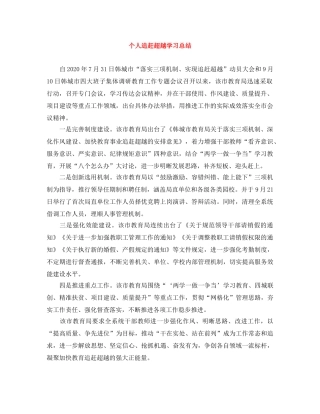 个人追赶超越学习总结 