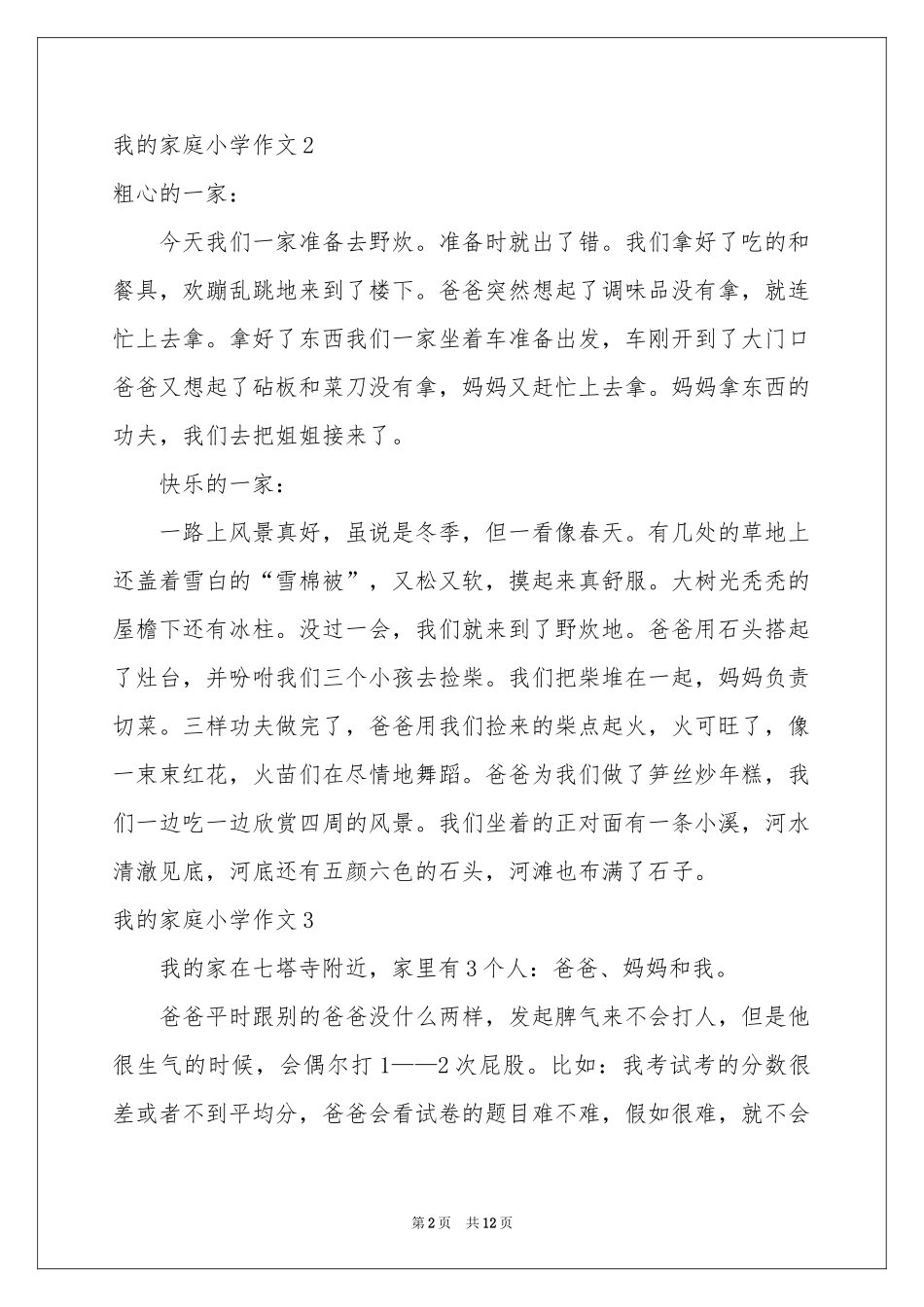 我的家庭小学作文_第2页