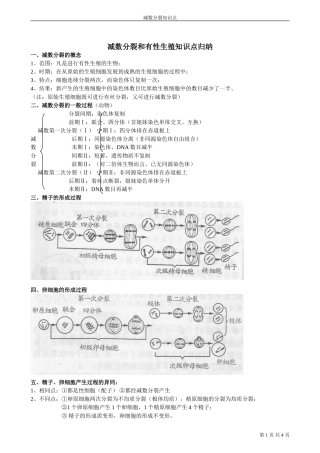 减数分裂知识点归纳