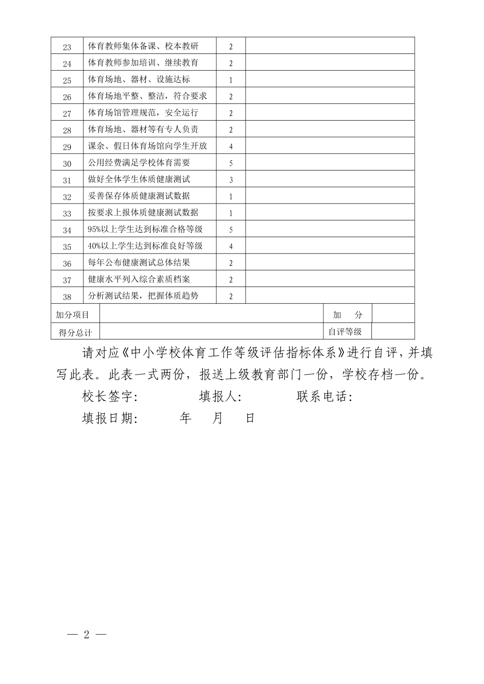 新集沟口小学体育工作自评_第2页