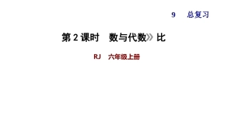 六年级上册数学课件-期末复习-第2课时数与代数比-人教版(共11张PPT)