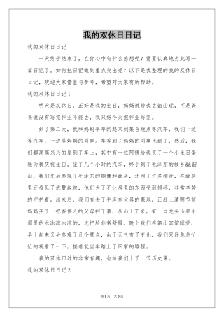 我的双休日日记