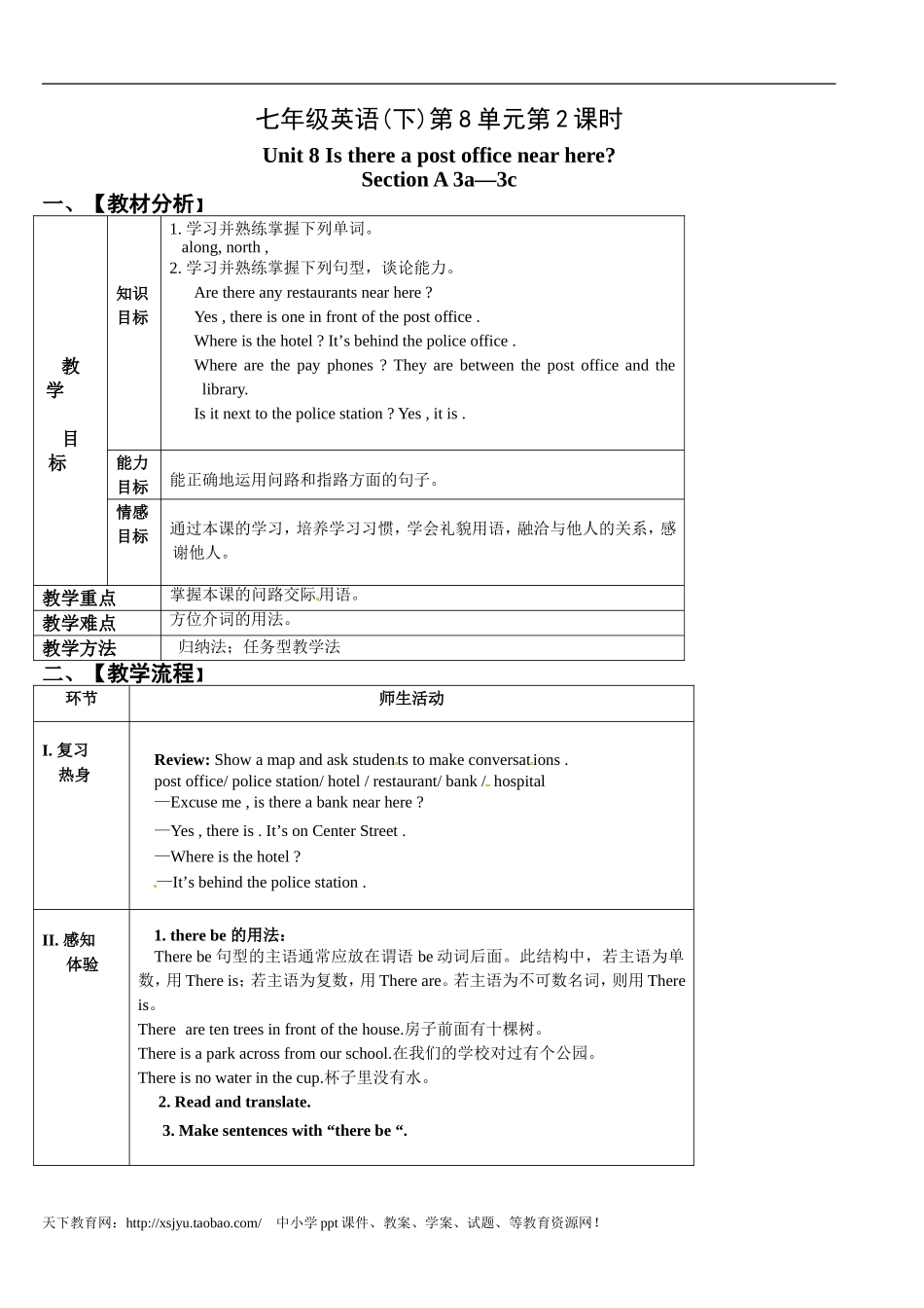 七年级下Unit8Isthereapostofficenearhere第二课时_第1页