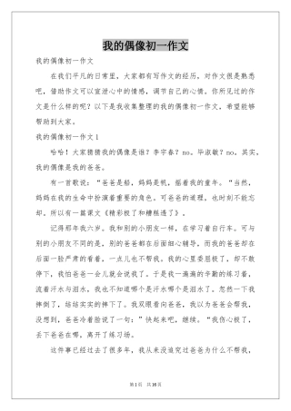 我的偶像初一作文