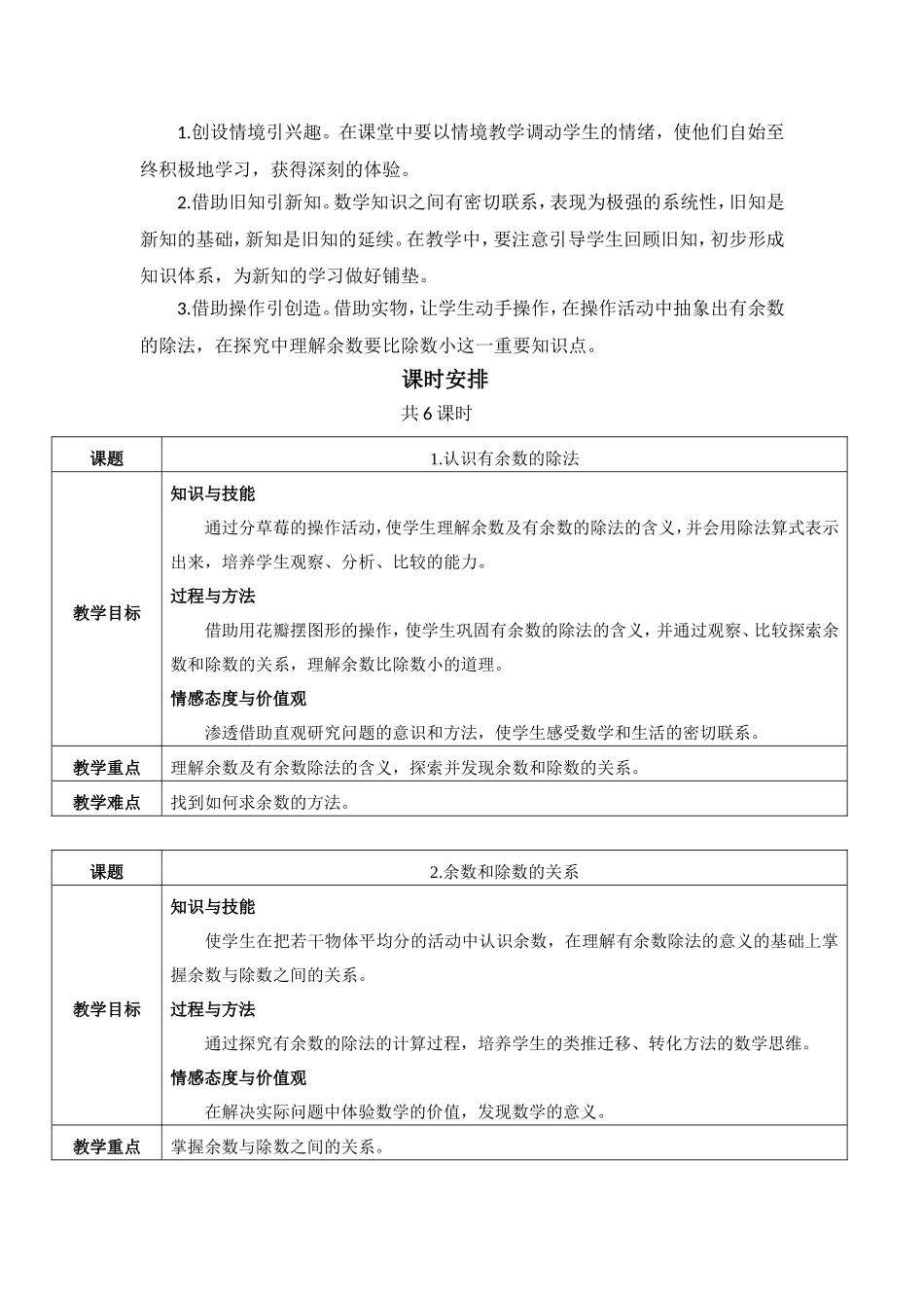 《有余数的除法》单元整体设计_第2页