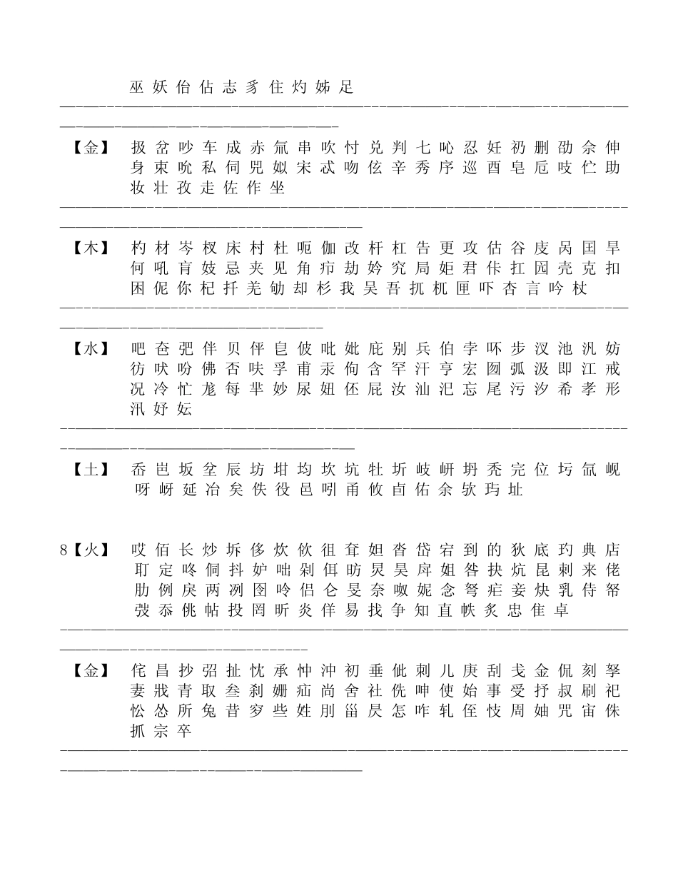 康熙字典3-26画繁体字五行分类_第3页