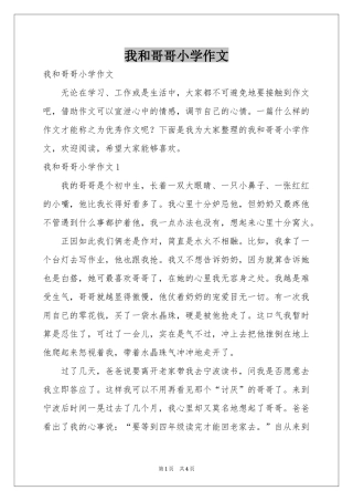 我和哥哥小学作文