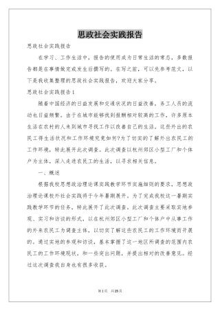 思政社会实践报告