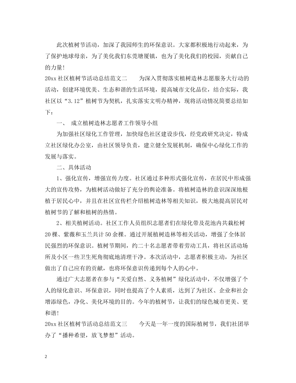 社区植树节活动总结_第2页