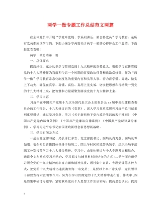 两学一做专题工作总结范文两篇 