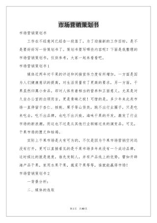 市场营销策划书