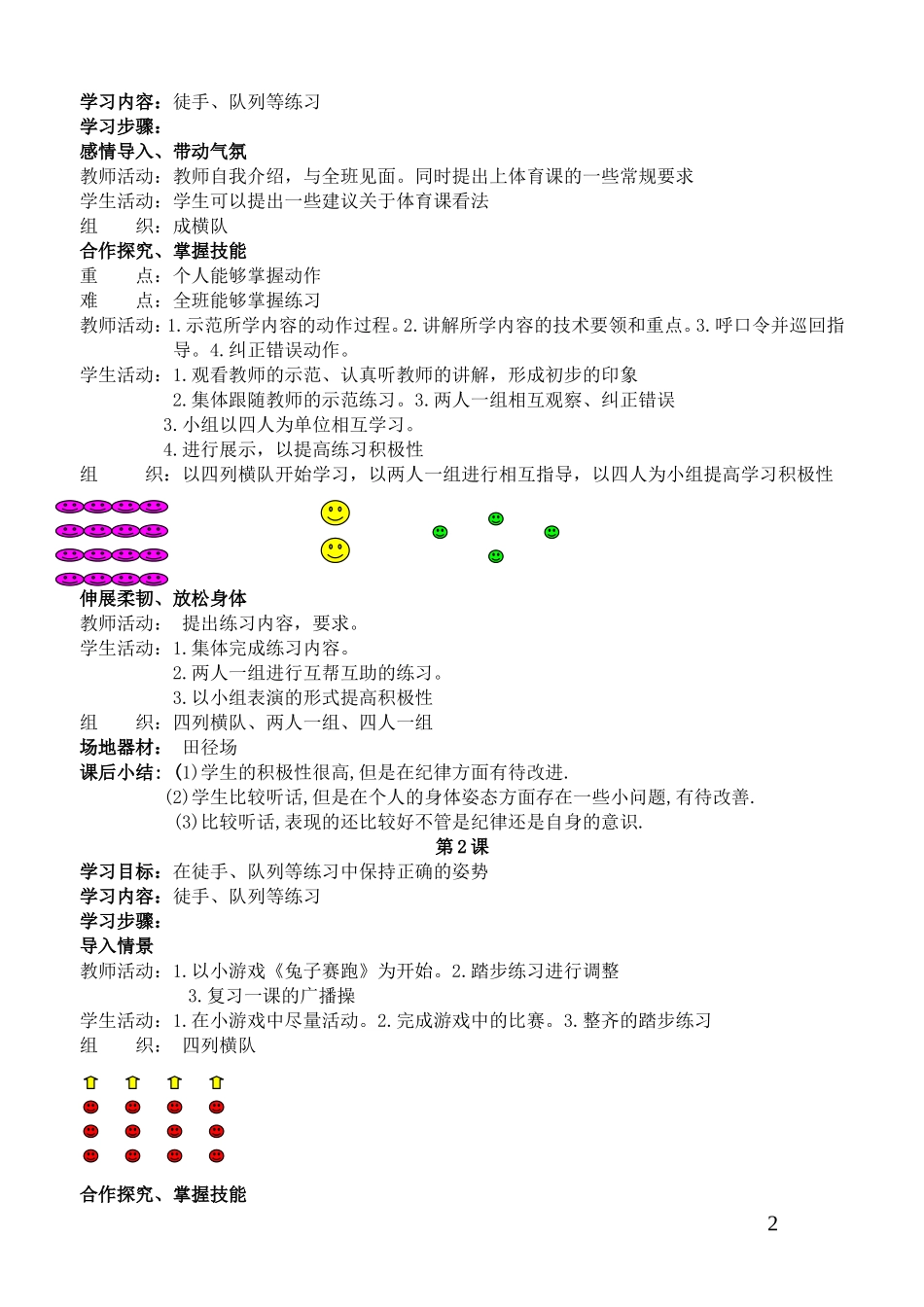 小学四年级体育教案全集_第2页