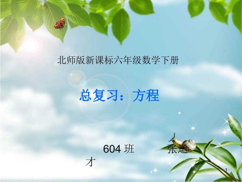 新课标北师版六年级数学下册《总复习-式与方程PPT课件》_第1页