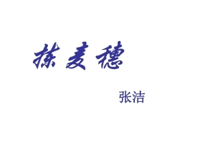 粤教版语文必修一自制第11课《拣麦穗》课件（共34张PPT）