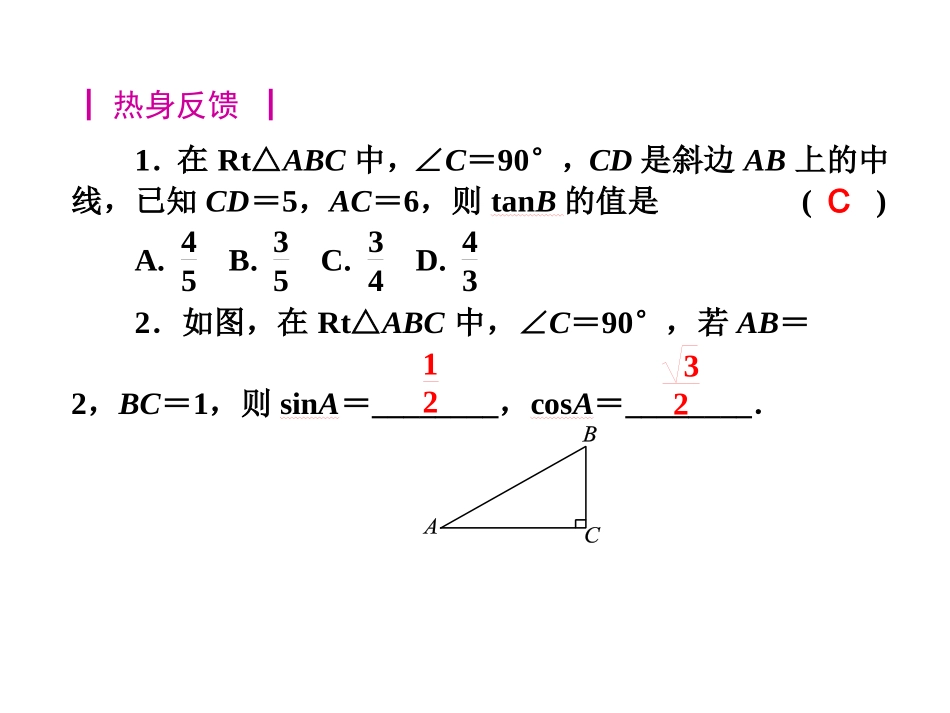中考总复习课件：锐角三角函数_第3页