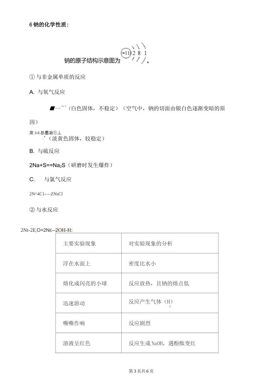 高中化学 钠的物理化学性质_第3页