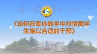 《如何在集体教学中对情障学生施以合适的干预》