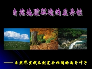自然地理环境的差异性上课用