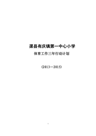 新华小学体育工作三年行动计划