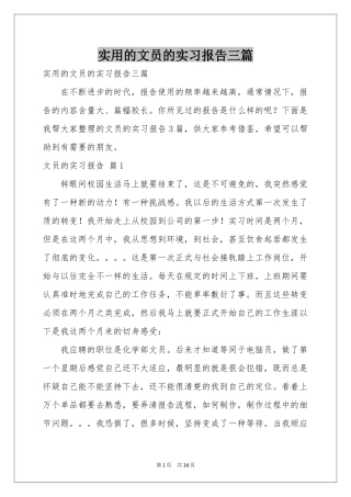 实用的文员的实习报告三篇