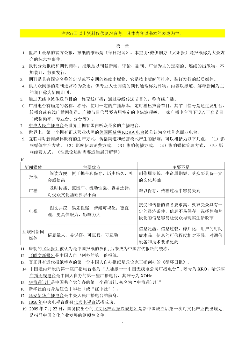 新闻事业管理复习知识点提纲00662_第1页