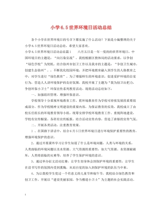 小学65世界环境日活动总结