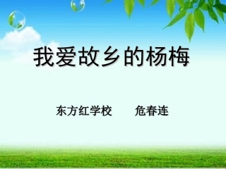 我爱故乡的杨梅（上课稿）