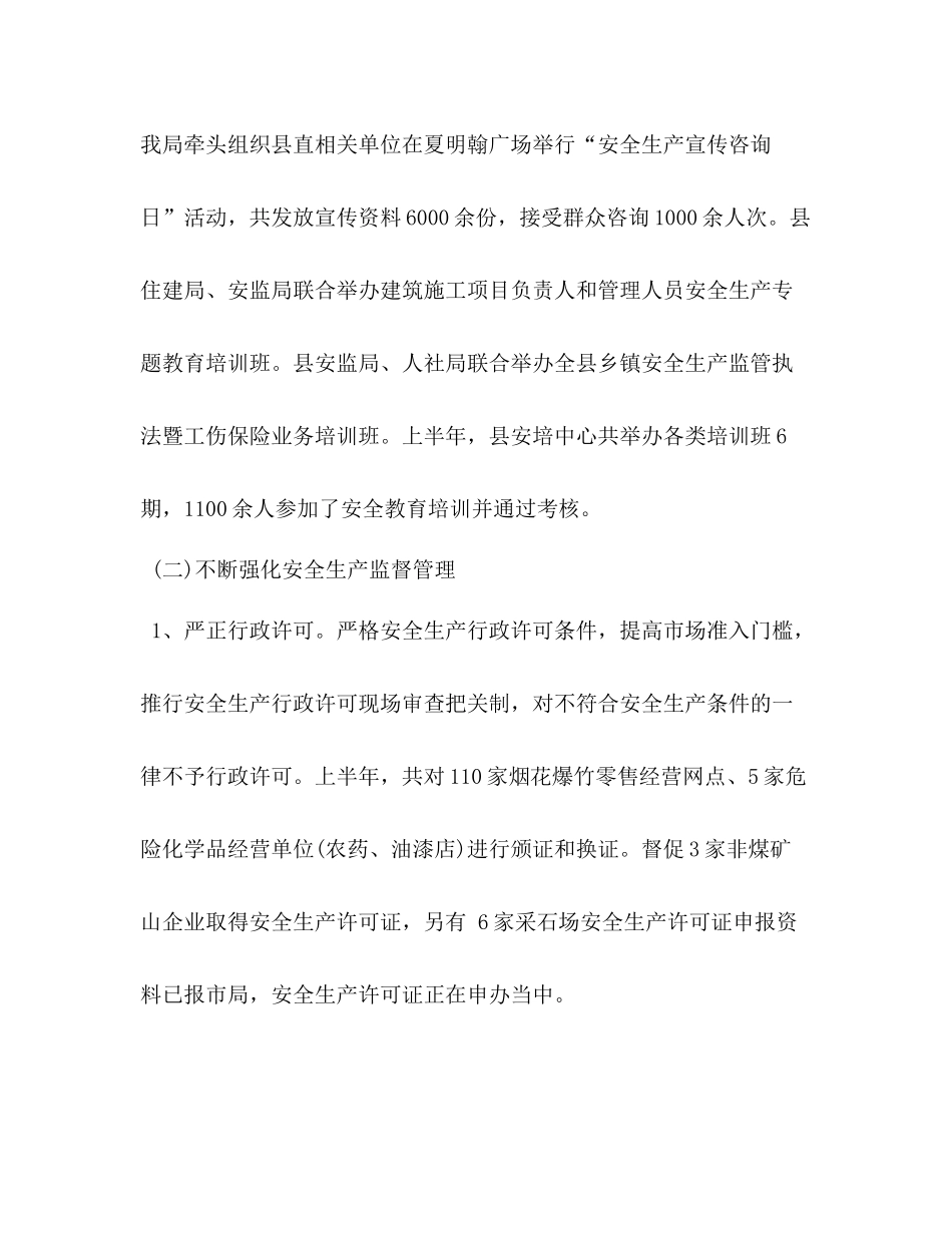 2020年安监局上半年工作总结_第2页