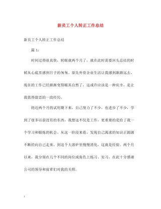 新员工个人转正工作总结2)