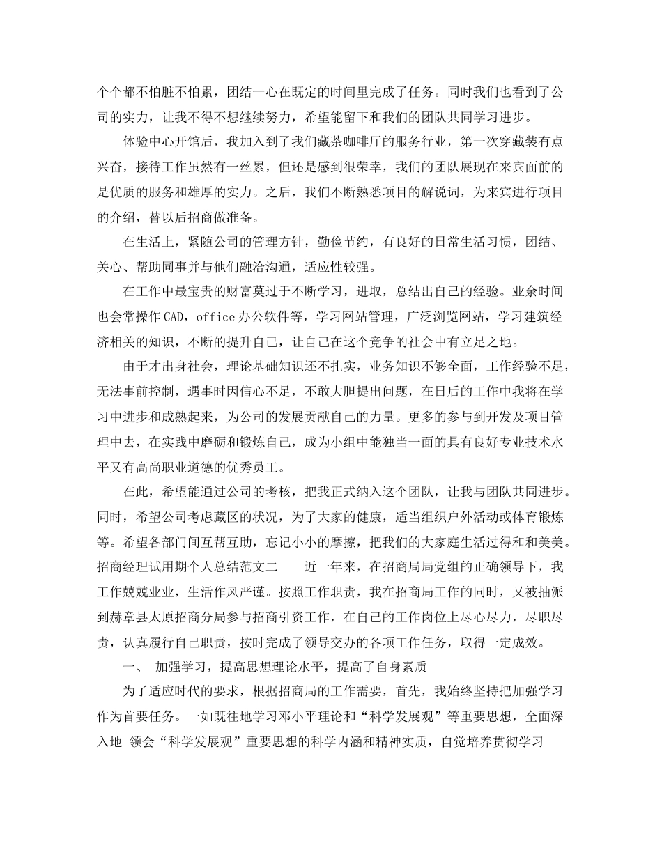 招商经理试用期个人总结_第2页