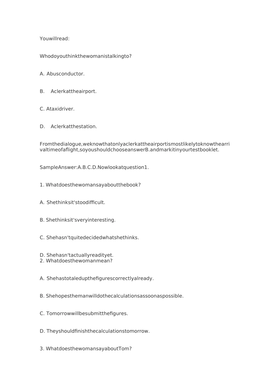 英语三级考试试卷真题_第2页