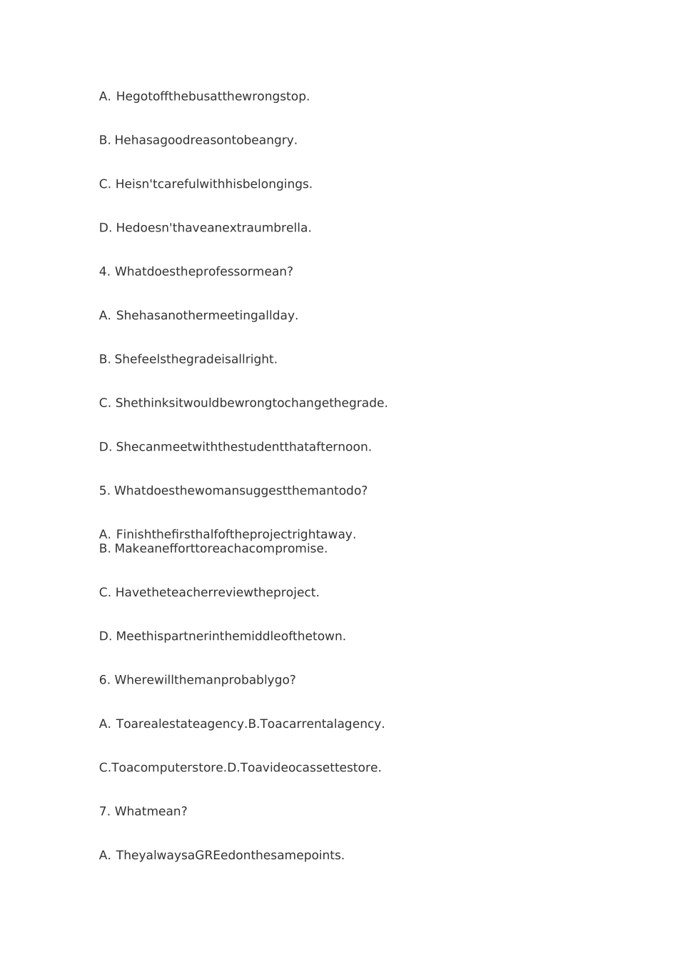 英语三级考试试卷真题_第3页